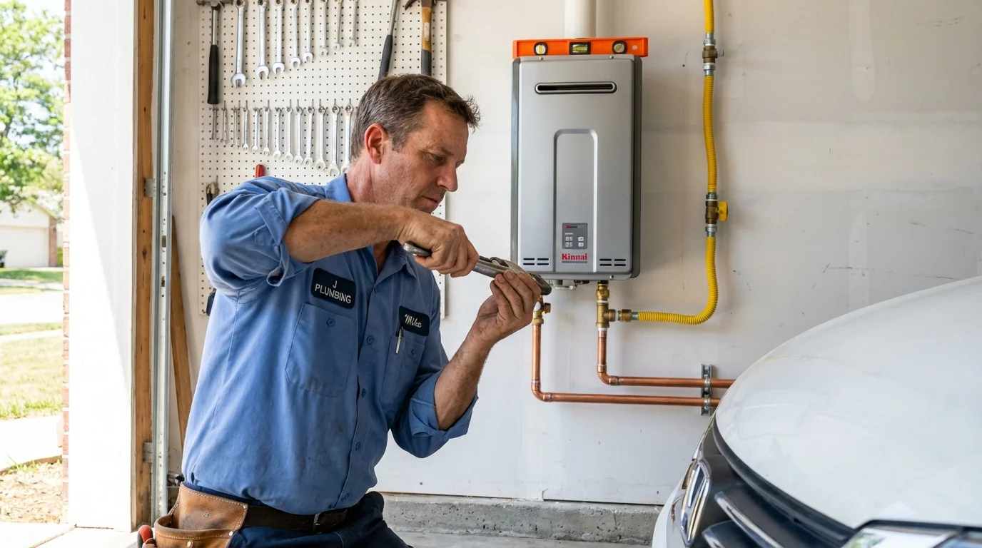 Tankless water heater installation by a Johns Plumbing LLC plumber in Boston